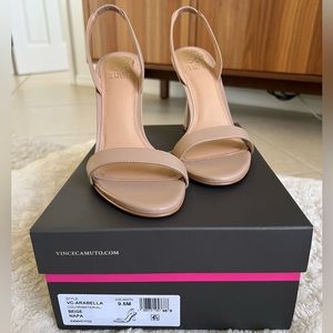 Vince Camuto Arabella Beige Napa Heels 9.5M